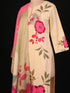 Beige Thread Work Cotton Kurti Set